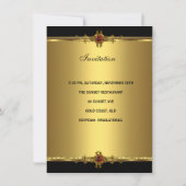 50e verjaardag Rich Gold Black Red Jewel Kaart (Achterkant)