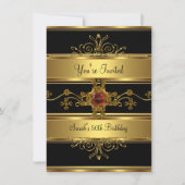 50e verjaardag Rich Gold Black Red Jewel Kaart (Voorkant)