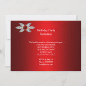 50e verjaardag Rich Red Silk Diamond Afbeelding Kaart (Achterkant)