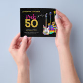 50e verjaardag Rock n Roll Party roze budget Flyer (Hand)