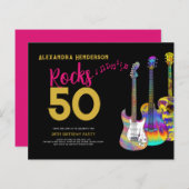 50e verjaardag Rocks 50 roze (Voorkant / Achterkant)
