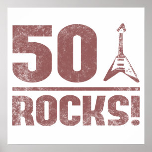 50e verjaardag Rocks Poster
