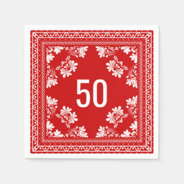 50e verjaardag Rode Bandana Servet