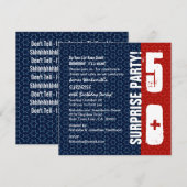 50e verjaardag Rode blauwe sterren Kaart (Voorkant / Achterkant)