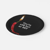 50e verjaardag rode hete peper papieren bordje (Gekanteld)