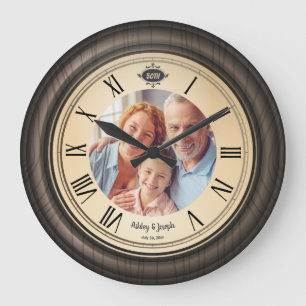 50e verjaardag roman cijfers houten grote klok