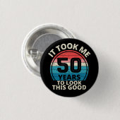 50E VERJAARDAG RONDE BUTTON 3,2 CM (Voorkant /achterkant)