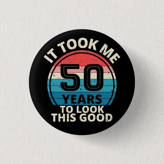 50E VERJAARDAG RONDE BUTTON 3,2 CM (Voorkant)