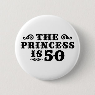 50e verjaardag ronde button 5,7 cm