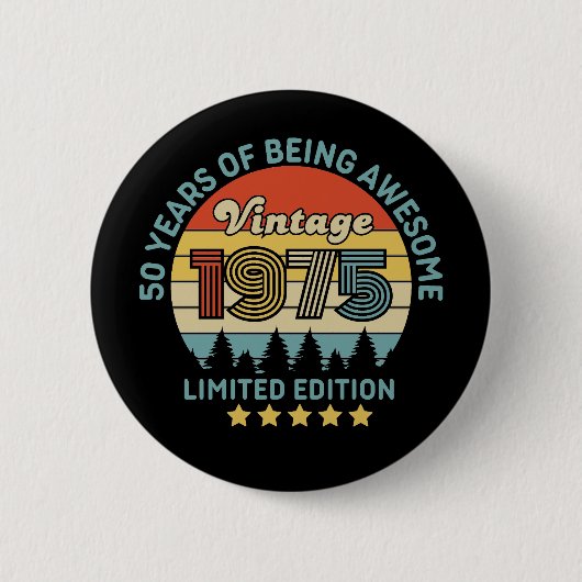 50e verjaardag ronde button 5,7 cm (Voorkant)