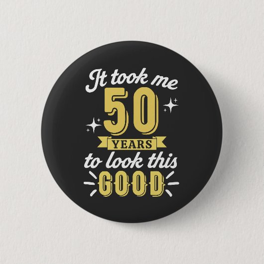 50e verjaardag ronde button 5,7 cm (Voorkant)