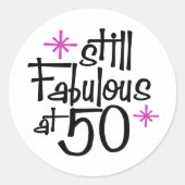 50e verjaardag ronde sticker (Voorkant)