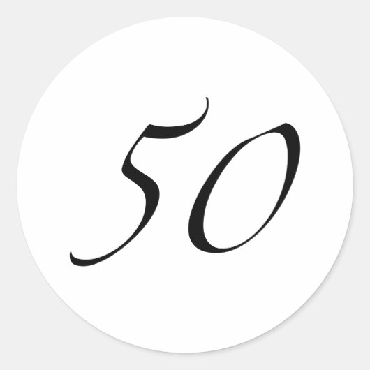 50e verjaardag ronde sticker (Voorkant)