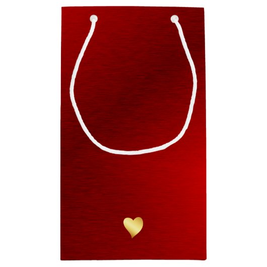 50e verjaardag Rood en Goud Hartelijk dank Klein Cadeauzakje (Achterkant)