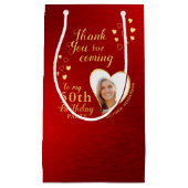 50e verjaardag Rood en Goud Hartelijk dank Klein Cadeauzakje (Voorkant)