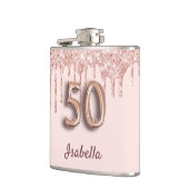 50e Verjaardag roos Gold Blush Vrienden Heupfles (Links)