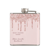 50e Verjaardag roos Gold Blush Vrienden Heupfles (Achterkant)