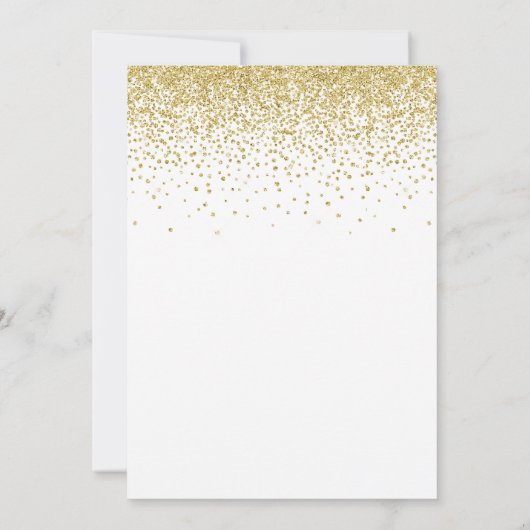 50e verjaardag Roos Gold en goudglitter Kaart (Achterkant)