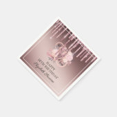 50e verjaardag Roos Gold Glitter Drips Schuimbord Servet (Hoek)