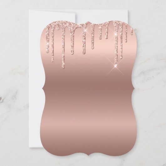 50e verjaardag Roos Gold Glitter Kaart (Achterkant)