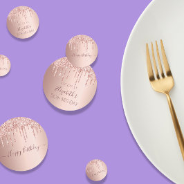 50e verjaardag roos goud glitter druppelt roze confetti