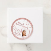 50e Verjaardag Roos Goud Glitter Elegant Dank u Bedankjes Labels (In situ)