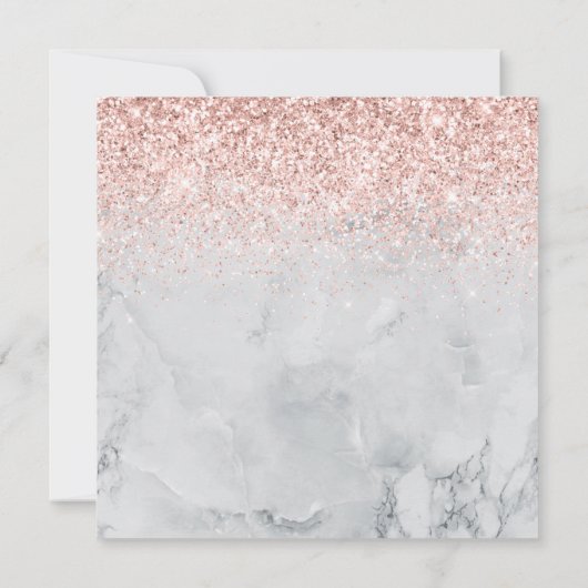 50e verjaardag roos goud glitter marmer modern chi (Achterkant)