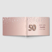 50e verjaardag roos goudblush diamonds gastenboek (Volledig)