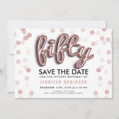 50e verjaardag Roos gouden ballonnen glitter Kaart (Voorkant)