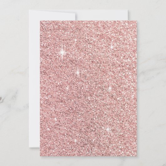 50e Verjaardag roos gouden blush druppels Uitnodig Kaart (Achterkant)