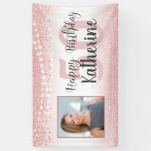 50e Verjaardag Roos Gouden Pink Glitter Lichten Fo Spandoek (Verticaal)