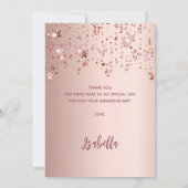 50e verjaardag roos gouden roze sterren bedankkaart (Achterkant)