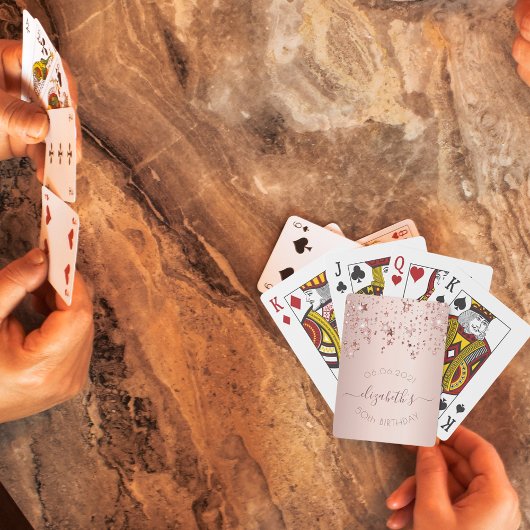 50e verjaardag roos gouden sterren naam pokerkaarten