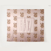 50e verjaardag roos goudroze monogram luxueus wandkleed (Voorkant (horizontaal))