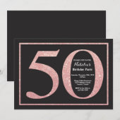 50e verjaardag Roos Roze goudkleurig alkbord Kaart (Voorkant / Achterkant)