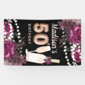 50e verjaardag Roos Wine Luxury Banner (Horizontaal)