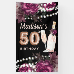 50e verjaardag Roos Wine Luxury Banner