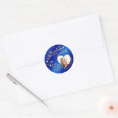 50e verjaardag Royal Blue en Gold Bedankt Ronde Sticker (Envelop)