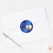 50e verjaardag Royal Blue en Gold Bedankt voor je  Ronde Sticker (Envelop)