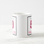 50e verjaardag roze chrysant aangepaste tekst koffiemok (Center)