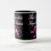 50E VERJAARDAG ROZE DIVA DESIGN TWEEKLEURIGE KOFFIEMOK (Center)