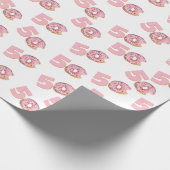 50e verjaardag roze donut inpakpapier (Hoek)