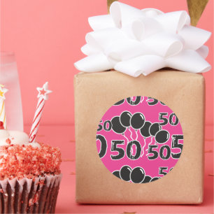 50e verjaardag ROZE en ZWART - 50 jaar oud Sticker