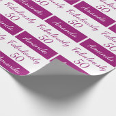 50e verjaardag Roze fabelachtig 50 het Verpakken P Cadeaupapier (Hoek)