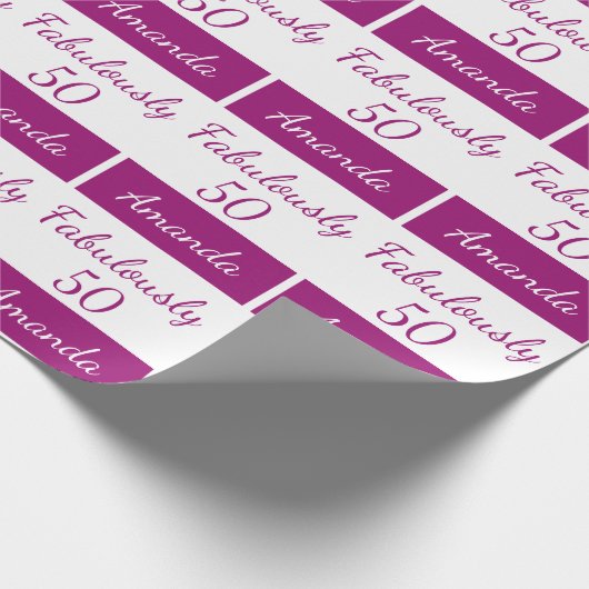 50e verjaardag Roze fabelachtig 50 het Verpakken P Cadeaupapier (Hoek)
