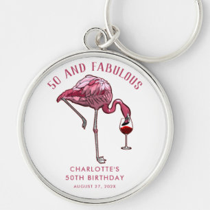 50e verjaardag Roze Flamingo Noveltie Spullen Sleutelhanger