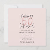 50e verjaardag roze girale fotocollage (Achterkant)