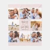 50e verjaardag roze girale fotocollage fleece deken (Voorkant)