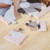 50e verjaardag roze girale fotocollage legpuzzel (Zijkant)