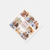 50e verjaardag roze girale fotocollage servet (Hoek)